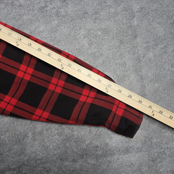 Vintage Cabela's Red Black Flannel Corduroy Collar Shirt Mens Large Made USA 90s - Picture 8 of 8